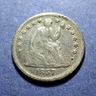 1857 Liberty Seated Half Dime  VG/F details