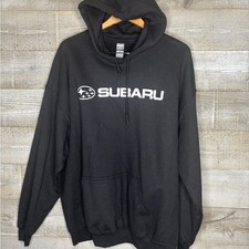 Subaru Gildan men XL Black heavyweight Hoodie with White