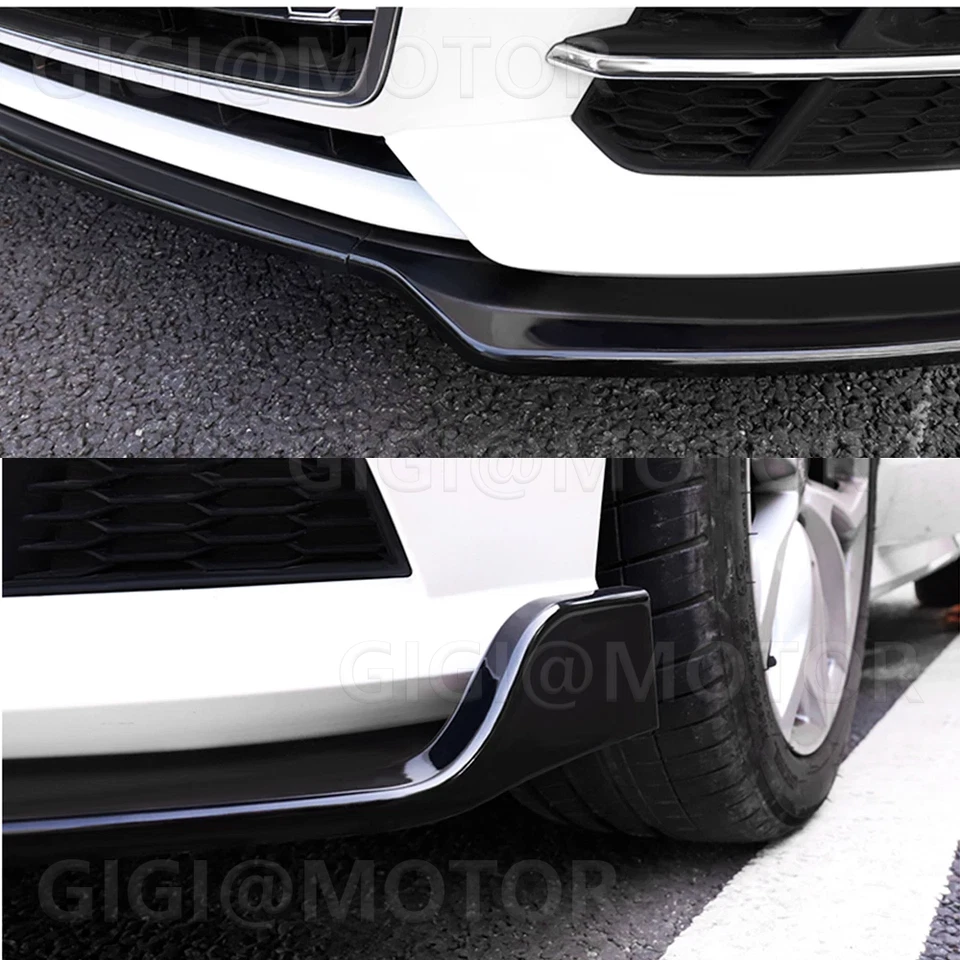 Kits divisores de labios para parachoques delantero negro brillante estilo V para Audi A6 S6 C7 2016-2018 Foto 3 de 4