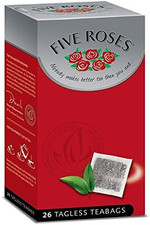 Five Roses Tagless Teabags (Pack of 6, Total 156 Teabags) 0.07 per strip