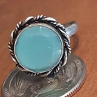 Vintage Sterling silver adventurine Statement Ring Size 8.5 Tribal Navajo Style