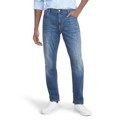 Tommy Hilfiger 36x30 NEW Dark Blue Denim Jeans Straight Stretch Slim Sustainable