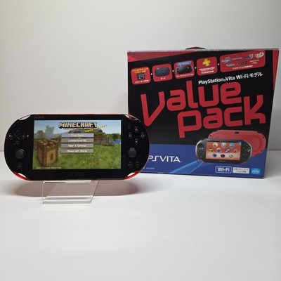Sony PS Vita PCH-2000 Red black Wi-Fi Console Complete in Box Near Mint