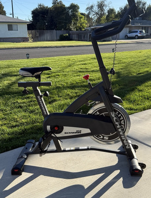 Schwinn IC2 Upright Exercise Bike Adjustable Seat LCD Display Flywheel Black
