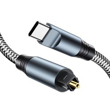 USB C to Optical Audio Cable 4.1FT Braided USB C Cable Fiber Optic with for ...