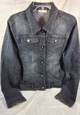 Cato Womens Dark Wash Rhinestone Buttons Deni...