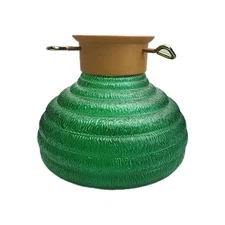 Vintage Krinner Green Glass Christmas Tree Stand Mid Century Style 10" German 