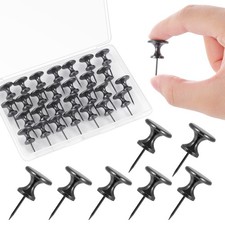 30 Count Metal Giant Push Pins, Jumbo Pins 1.14 Inch Large Black