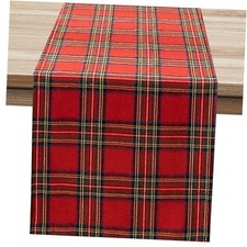Christmas Checkered Tartan Table Runner - 13 x 70"  Table Runner Red Plaid