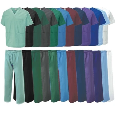 EVONCLOTHING Unisex V Neck Scrub Tunic & Scrub Trouser – Medical Uniform