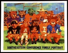 Southeastern Conference Family Portrait Poster College 12x8in Metal Sign