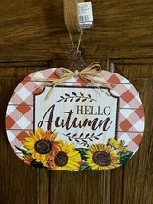 Wooden Fall Sign Hello Autumn Pumpkin Autumn Decor Wreath Crafts