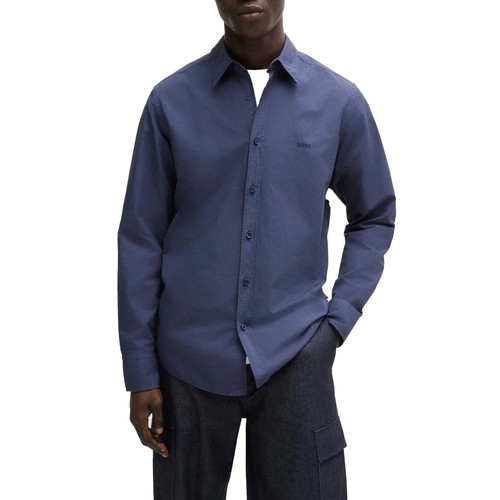 Boss Shirt - Men's Boss Relegant 6 M Washed Poplin Shirt - 50518304 - BNWT - Picture 11 of 17
