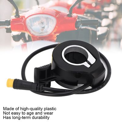 Daumen-Gasdrehzahlregler Für E-Bike, Roller & E-Motorrad – 160 Cm Kabel, 24–72 V, Schwarz, Mit 22 Mm Gasgriff
