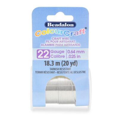 ColourCraft Wire 22 Gauge 0.64mm Silver Color 18.2m/20yd Spool Craft Project