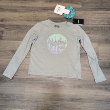 NWT Hurley Girls Long Sleeve Graphic Tee Top Casual Shirt Kids Size L