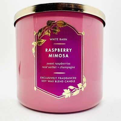 1/BATH & BODY WORKS RASPBERRY MIMOSA 3-WICK 14.5 OZ CANDLE DISCONTINUED