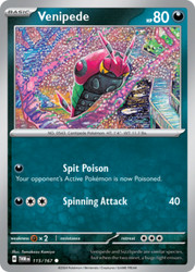 Venipede 115/167 Twilight Masquerade Common Pokemon Card