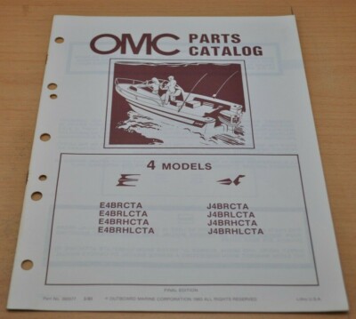 OMC 4 Johnson Evinrude Parts Catalog 1983 E4 J4 Motor Bootsmotor Ersatzteilliste