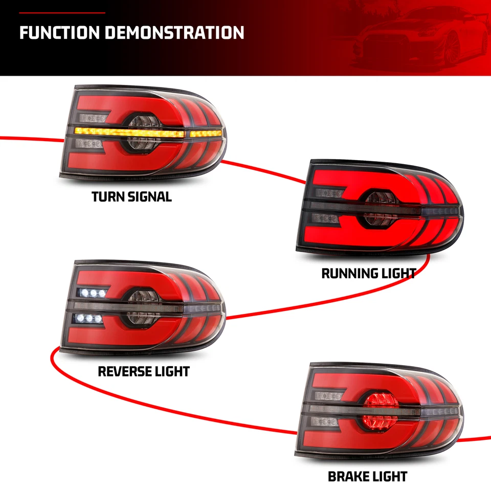 Conjunto de par de luces traseras LED transparentes para Toyota FJ Cruiser 2007-2020 Foto 2 de 4