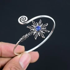 Lapis Lazuli Gemstone Ethnic Handmade Adjustable Bangle Jewelry Gift BB-020