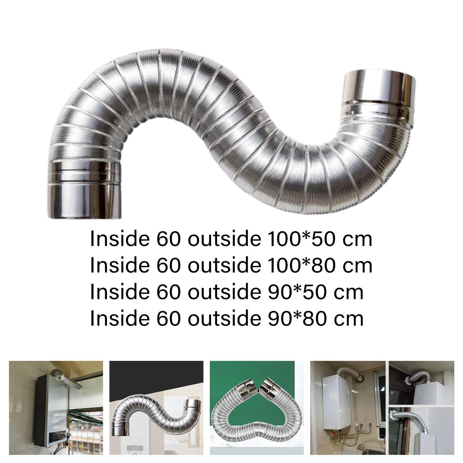 Chimney Pipe Flue Extension Tube Water Heater Exhaust Pipe Corrugated  Stainless | eBay