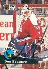 Don Beaupre autographed Hockey Card Washington Capitals 1991 Pro Set Leader #601