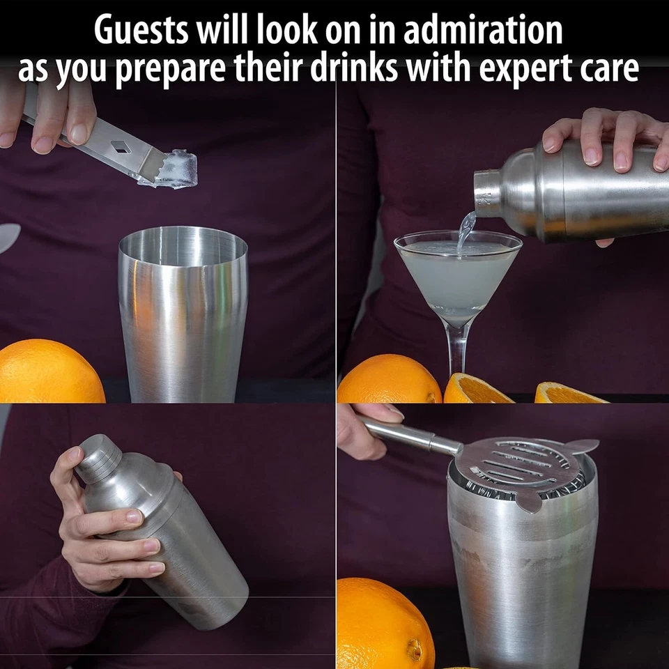 Stainless Steel Bar Set With Cocktail Shaker And All The Tools For Entertaining - Image 4 of 4