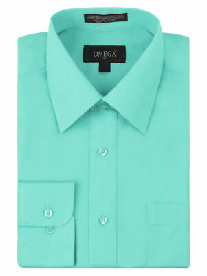 green emerald velvet dress Men's Dress Shirt Long Sleeve 4-Way Stretch Wrinkle Free Teal Formal Shirt 2XL main image 1