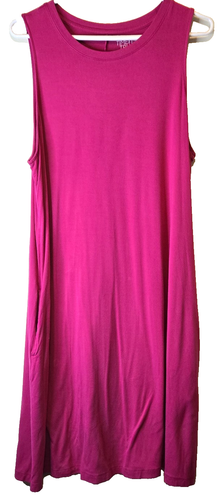 Time & Tru Blue Dress Womens XL 16-18 Swing Tank Slvless Sheath Shift Sun Beachy