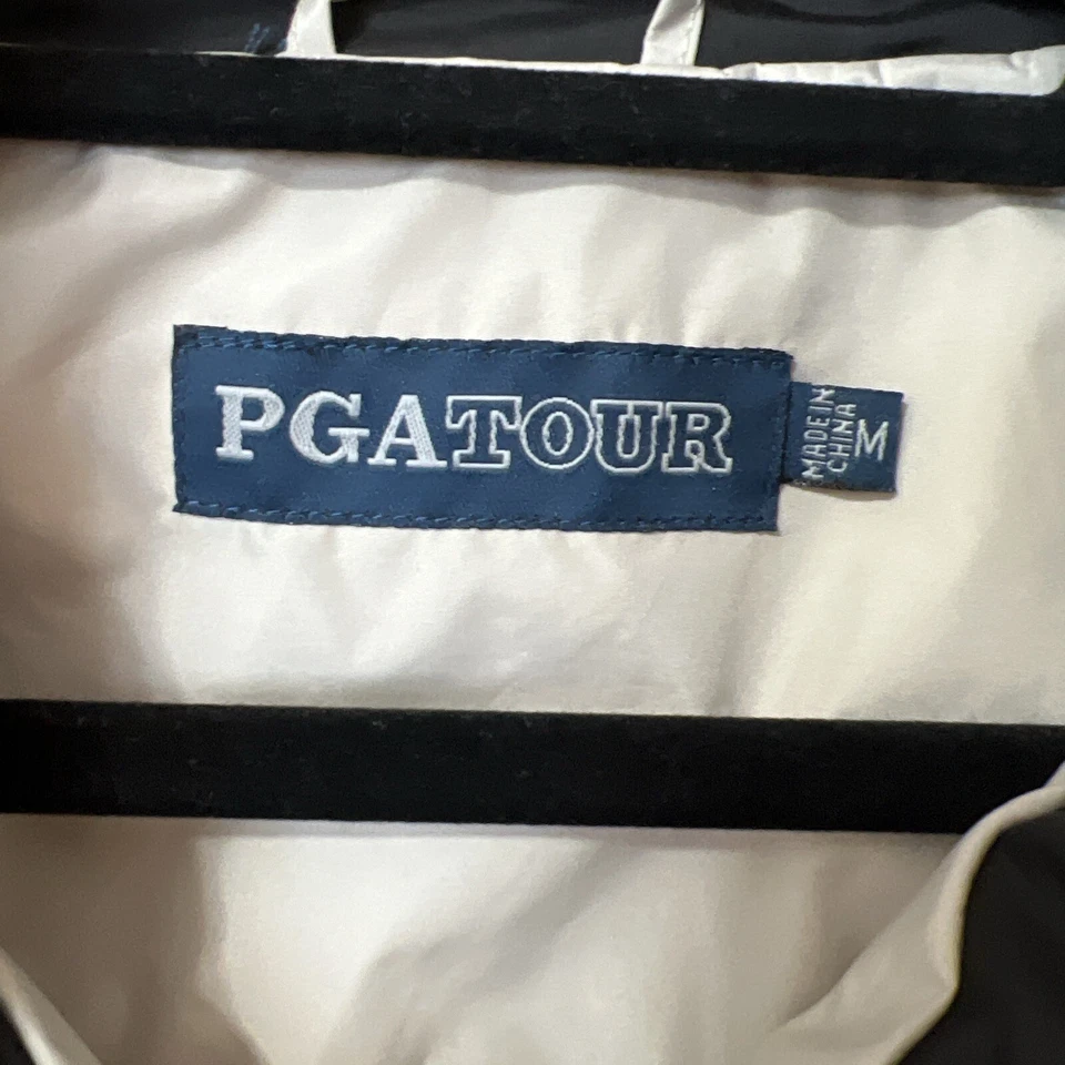 Куртка для гольфа мужская PGA Tour размер M желтовато-коричневая с рукавами на молнии вентилируемая ветровка на молнии - Изображение 3 из 4