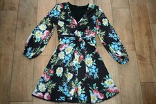 NEW! ZARA button sleeve skater dress SIZES 6 8 occasion vintage style pretty 70s