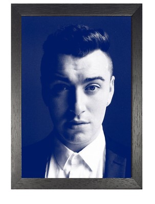 Sam Smith 1 englischer Sänger Poster R&B Popmusik Star blau Foto hübscher Mann 