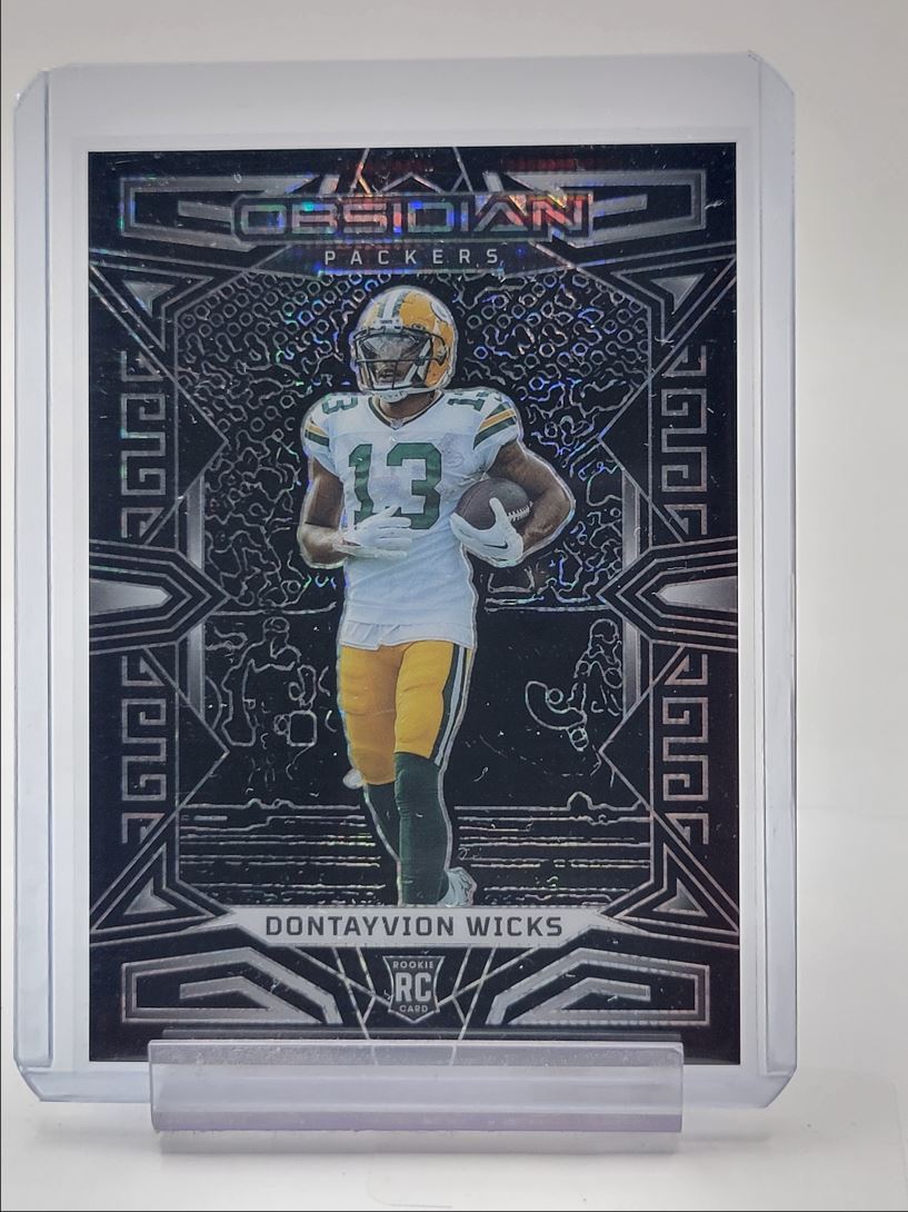 DONTAYVION WICKS 2023 OBSIDIAN FOOTBALL ROOKIE ASIA PACKERS #138 RC Q3585
