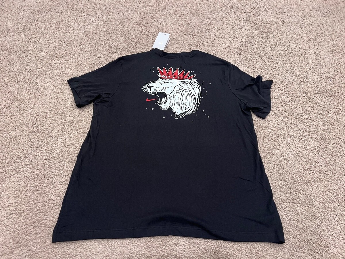 NIKE “KING JAMES” Print Tee XL Nike LeBron James Dri-Fit Playing Card King T-Shirt White