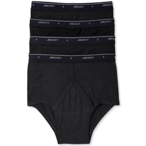 Paquete de 4 calzoncillos clásicos de tiro completo de punto jockey para hombre/negros Foto 2 de 3