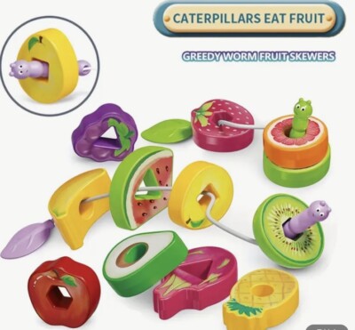 Multicolor ABS Plastic Caterpillar Fruit Stacking Toy