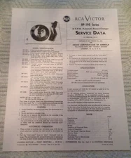 RCA VICTOR RP190 45 RPM Record Changer Manual