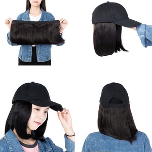 baseball caps with fake hair