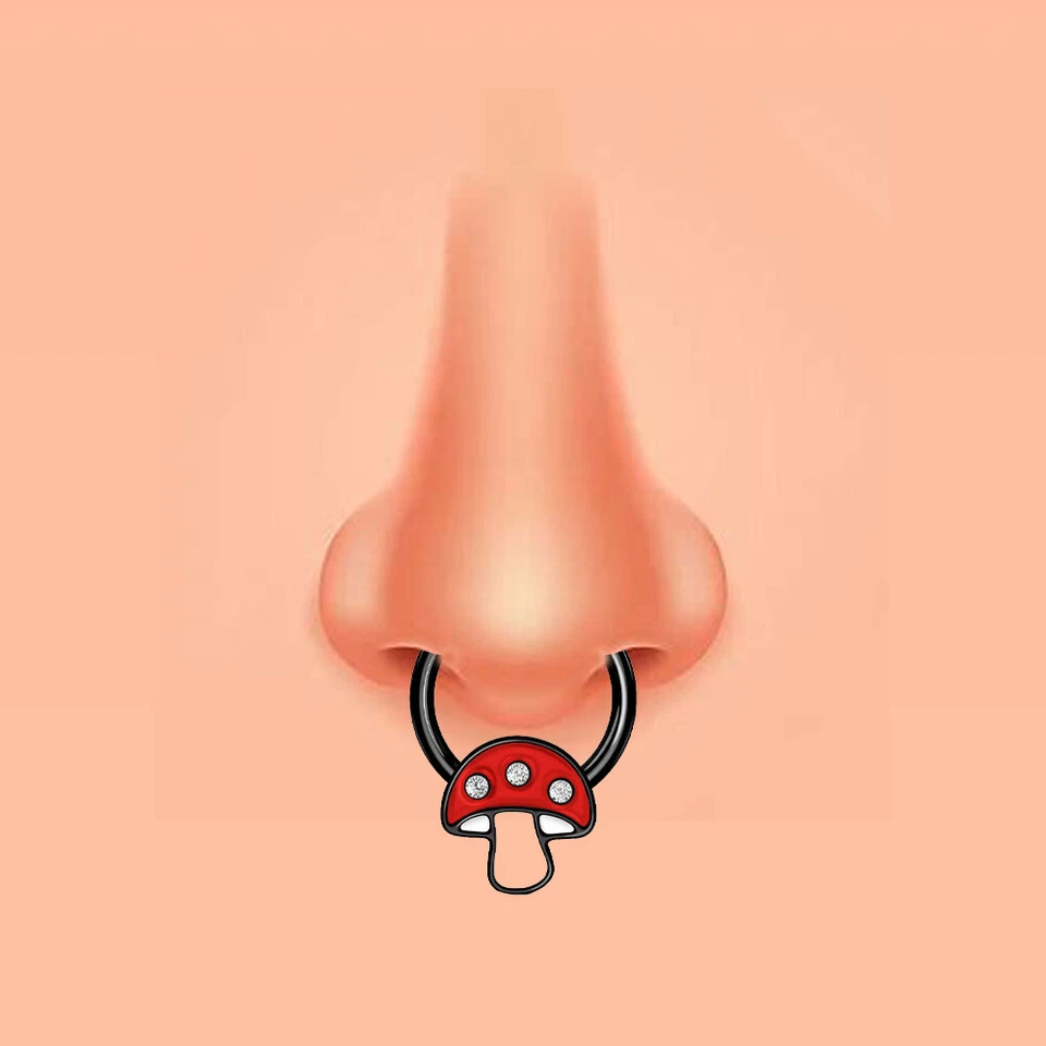 Calibre 1-16 púrpura o rojo hongo tabique nariz oído cautivo labio hélice Tragus C316 Foto 4 de 4