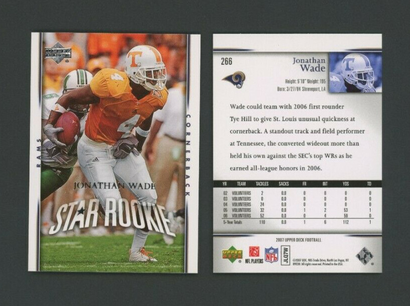 2007 Upper Deck Jonathan Wade #266 Rookie NM-MT or better