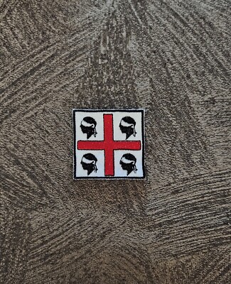 PATCH AUFNÄHER WAPPEN BESTICKT SARDISCHE FLAGGE THERMOKLEBEND ODER ZUM AUFNÄHEN 5,5X5,5 CM
