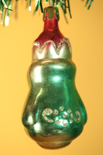 Vintage USSR ☭ Soviet Russia Christmas Glass Ornament Santa figurine O041 - Picture 3 of 4