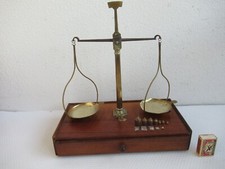 Antique Brass Pharmacist Scale, Complete Set of Coordinated Weights, ca.1900