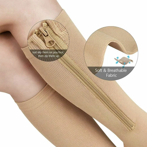 Pair Medical Compression Socks Varicose Knee Vein Open Toe Support Stockings - Bild 16 von 50