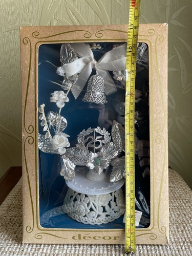 Vintage 25th Wedding Anniversary Cake Topper - New In Box - Picture 6 of 9