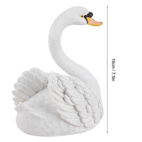 White Resin Elegant Swan Bird Decorative Garden Pond Ornament Sculpture New - Picture 9 of 15