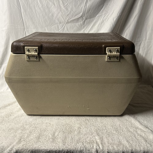 Vintage GOTT 50 almond tan brown chest cooler campground tailgate boat Ice chest - Picture 5 of 22