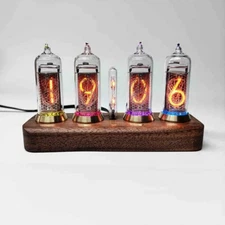 IN14 Retro Glow Tube Clock 4-Bit Bluetooth Control Nixie Tube Clock Bright Adjus