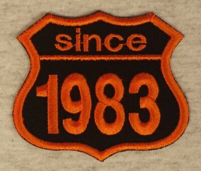 Patch Aufnäher Jahreszahl since 1983 Biker Hot Rod Custom 